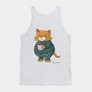 Cat Before First Sip of Coffee Tank Top